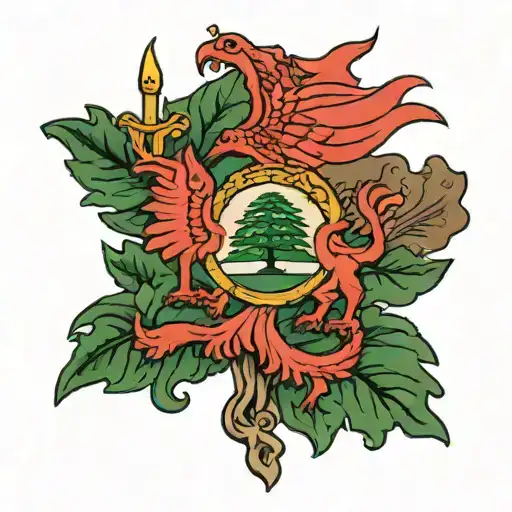 lebanon flag tattoo design idea