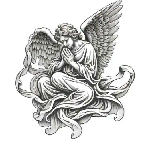 Praying Angel tattoo design idea
