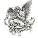 Praying Angel tattoo design idea