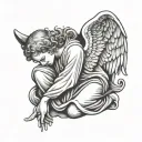 Praying Angel tattoo design idea