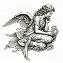 Praying Angel tattoo design idea