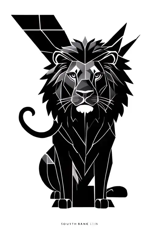 SOUTH BANK LION LONDON tattoo design idea