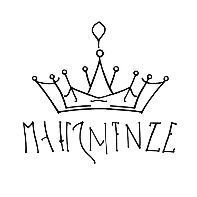 name:deco,with crown tattoo design idea