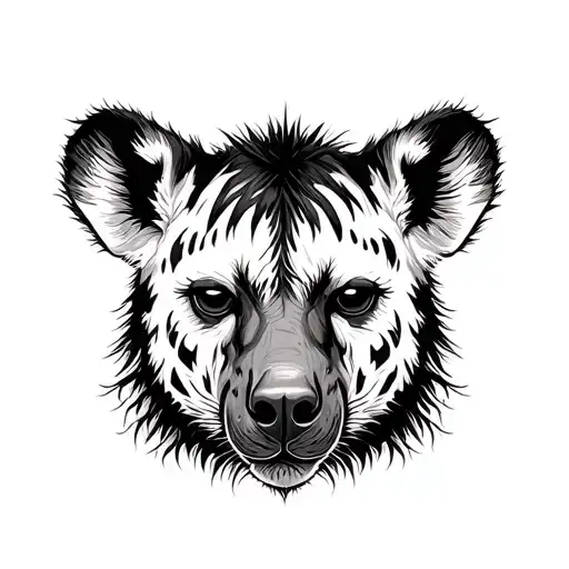 spotted hyena face tattoo design idea