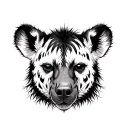 spotted hyena face tattoo design idea