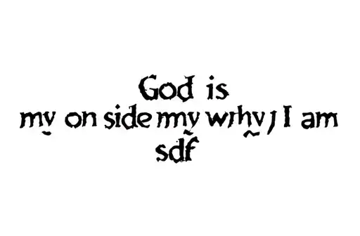"God is on my side why I am sdf" tattoo design idea