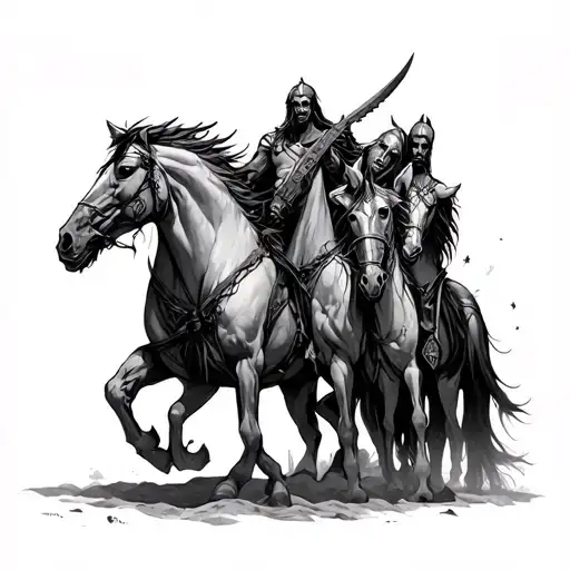  4 Horsemen of the Apocalypse 7deadly sin tattoo design idea