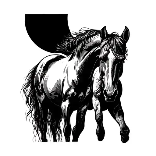 angola horses tattoo design idea