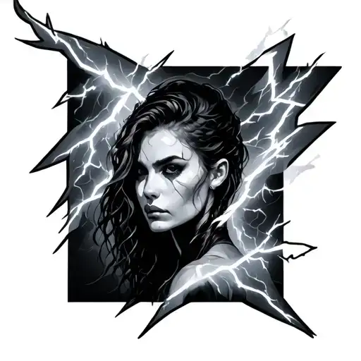 lightning with shadows  tattoo design idea