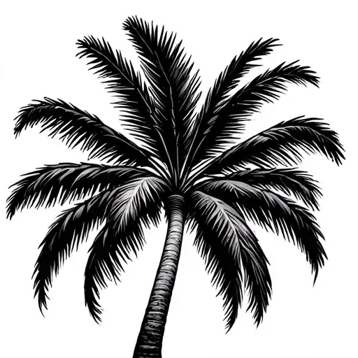 A stunning palm tree (symbolizing strength, resilience, and connection to the Dominican Republic) with two smaller branc tattoo design idea