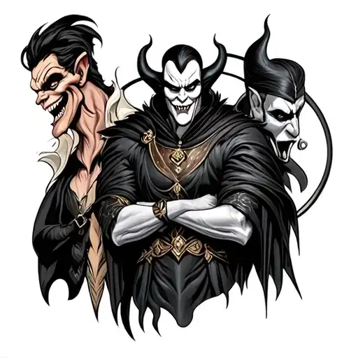 Disney characters villains sleeve tattoo design idea