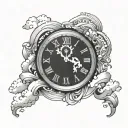 shading of clouds with roman numerals inside wrapped around wrist tattoo design idea