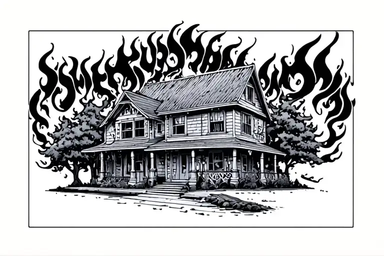 Bailey Zimmerman song house on fire tattoo design idea