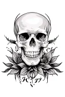 add skull to bottom tattoo design idea