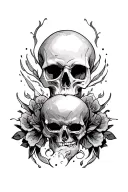 add skull to bottom tattoo design idea