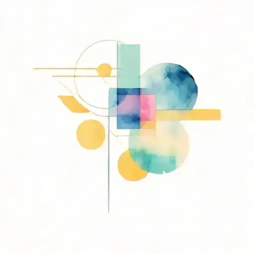 bauhaus abstract shapes tattoo design idea