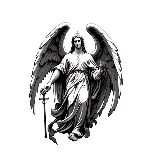 angel st michael tattoo design idea