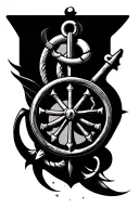 nautical elements like tattoo design idea