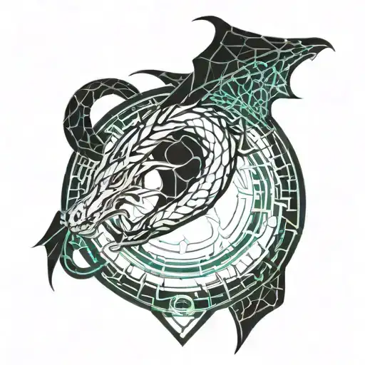Ouroboros dragon tattoo design idea