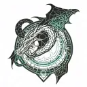 Ouroboros dragon tattoo design idea