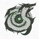 Ouroboros dragon tattoo design idea