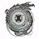 Ouroboros dragon tattoo design idea