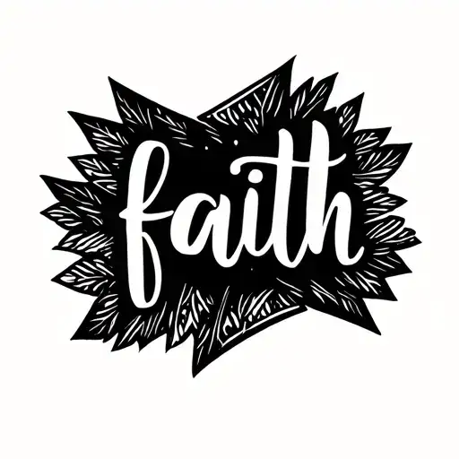 Faith + Arrow LineKeep the same thin, cursive “faith” text.Extend the last stroke of the “h” into a fine arrow line  tattoo design idea