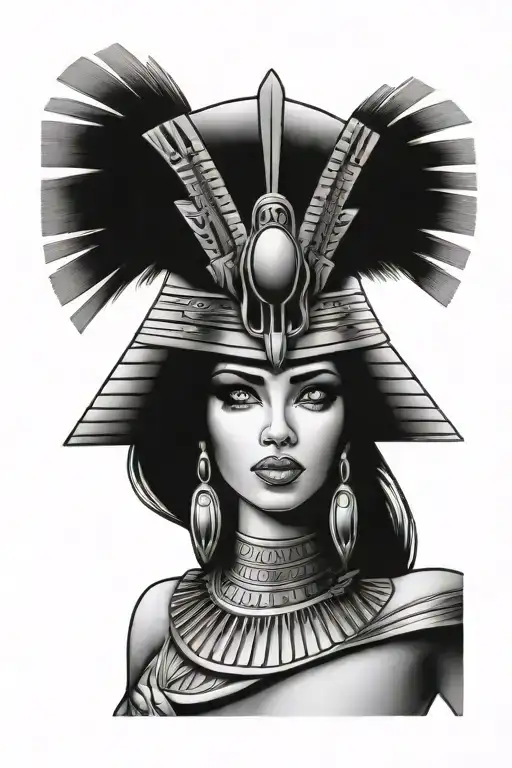Cleopatra egyptian goddess tattoo design idea