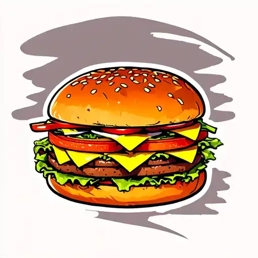 cheeseburger with down syndrome awareness tattoo design idea