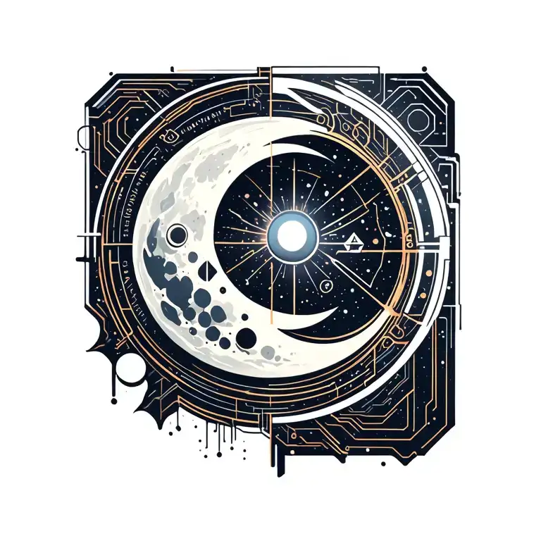 moon phases tattoo design idea