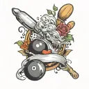 baking and bowling tattoo design idea