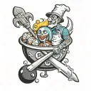 baking and bowling tattoo design idea