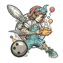 baking and bowling tattoo design idea