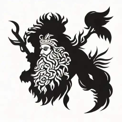 Zeus with ancient Greek wreaths tattoo design idea