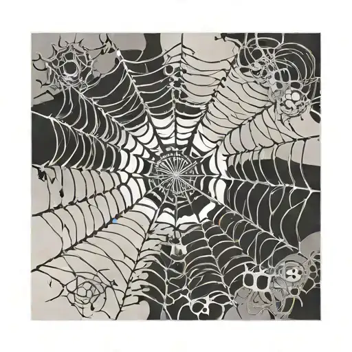 Cobweb with a Phantom troupe spider from hunter x hunter tattoo design idea