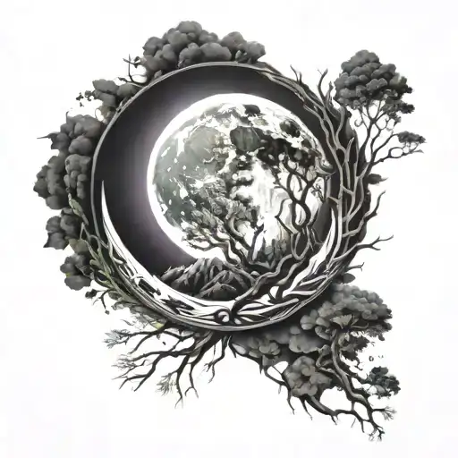 Neon Moon tattoo design idea