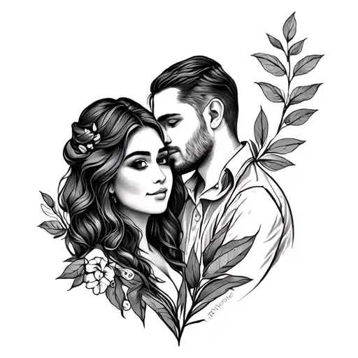 love husband wife nature love tattoo design idea