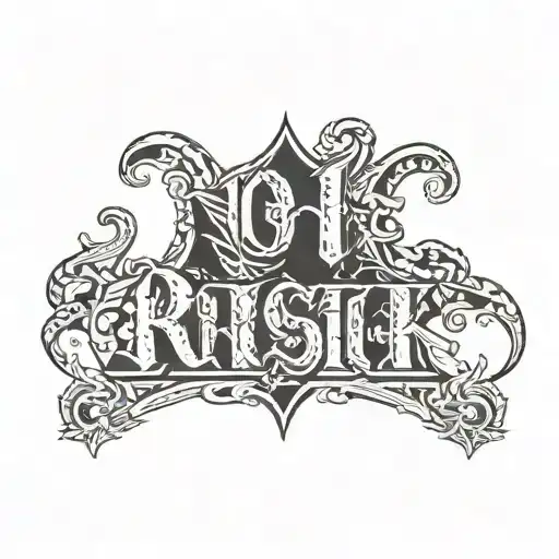 gangster letter with: no risk no story tattoo design idea