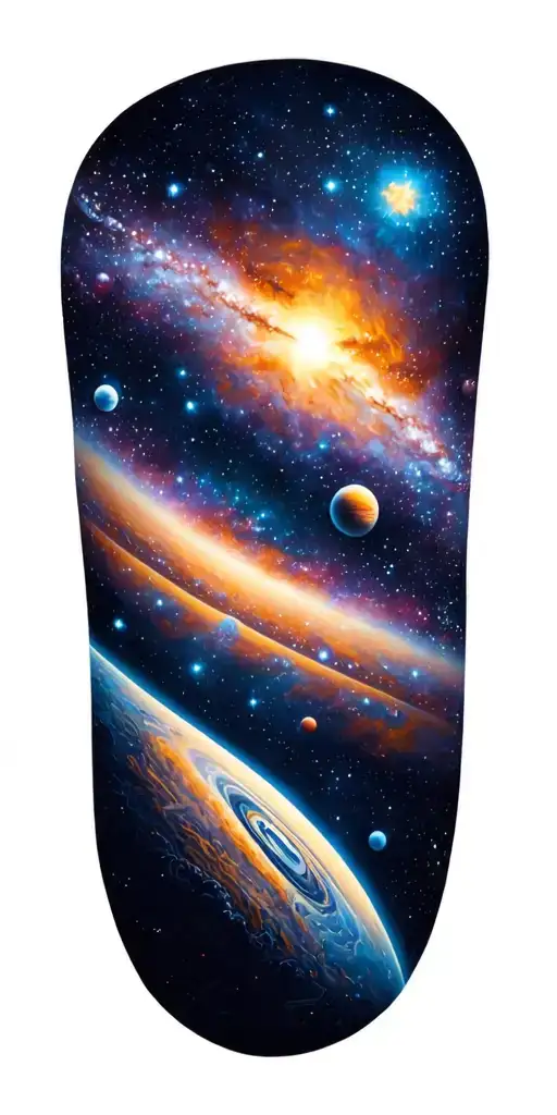 outerspace galaxy filled with stars add all planets tattoo design idea