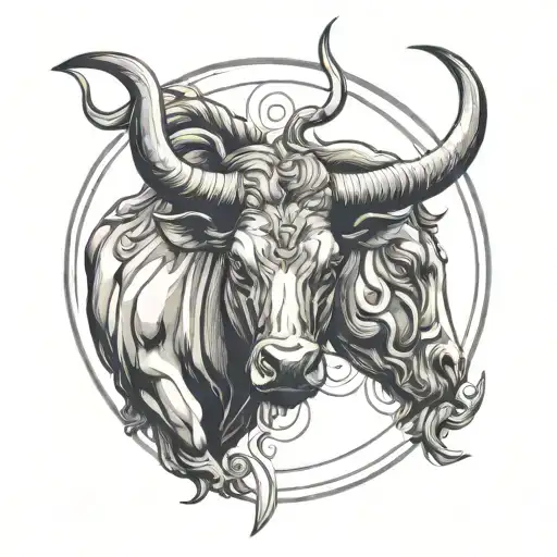 taurus and Aquarius zodiac sign tattoo design idea