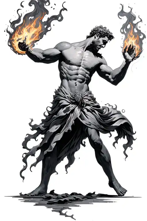 prometheus giving fire tattoo design idea