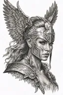 valkyrie warrior woman tattoo design idea