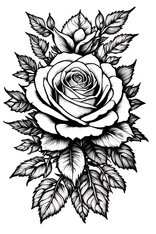 roses blooming flower surrounded tattoo design idea