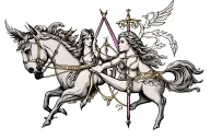 "Jurgen & Jeanne" Sagittarius and Libra combined together tattoo design idea