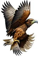 buzzard fether into Buzzard  tattoo design idea