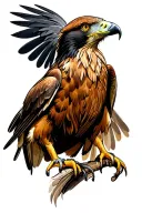 buzzard fether into Buzzard  tattoo design idea