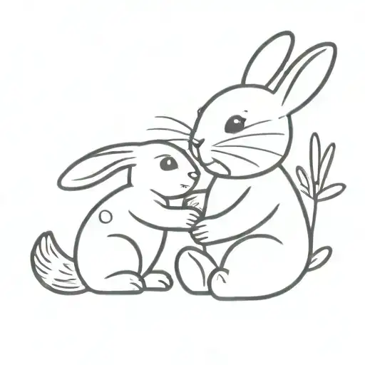 bunny as a pediatric occupational therapist with toys  tattoo design idea
