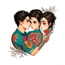 Script trio sibling tattoo tattoo design idea