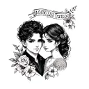 Script trio sibling tattoo tattoo design idea