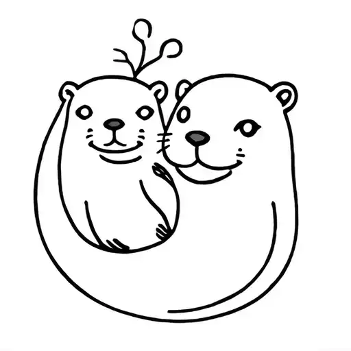 merry pippin otters tattoo design idea